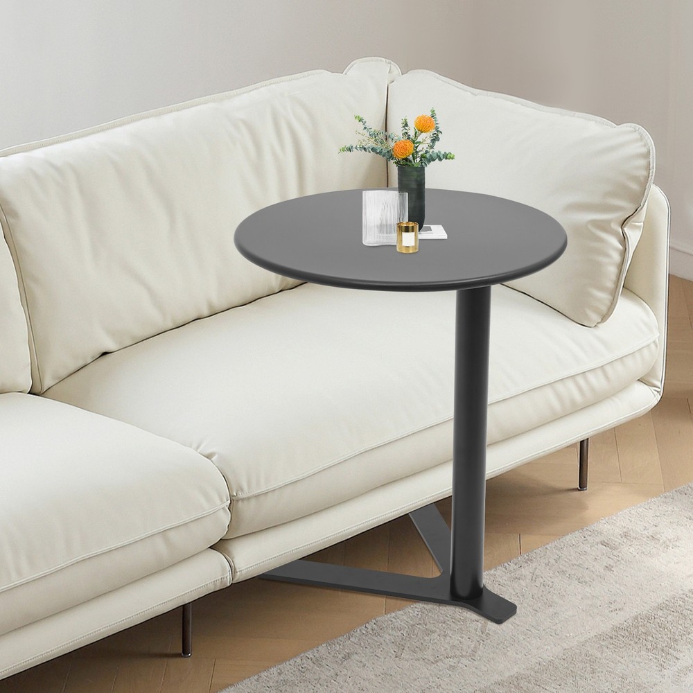Round Side Table with Y-shaped Base, Side Table for Small Spaces,Couch End Table
