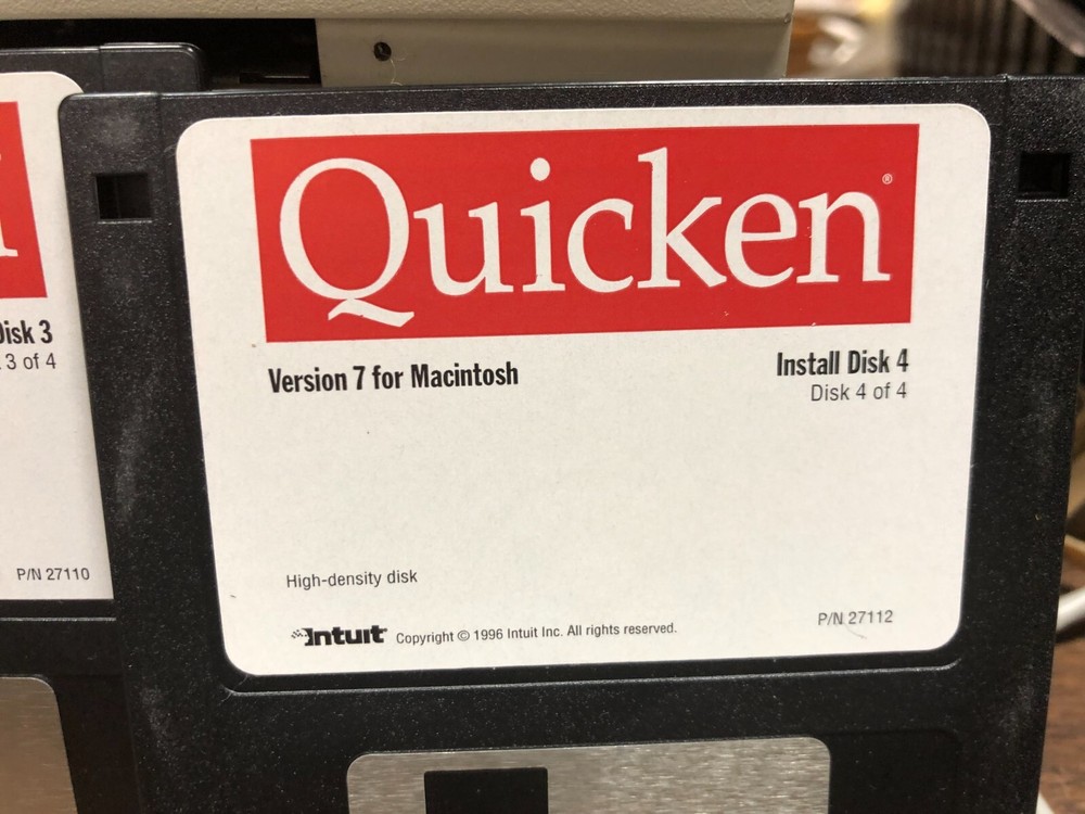 Quicken Version 7 Software 3-1/2" disks - vintage Mac software