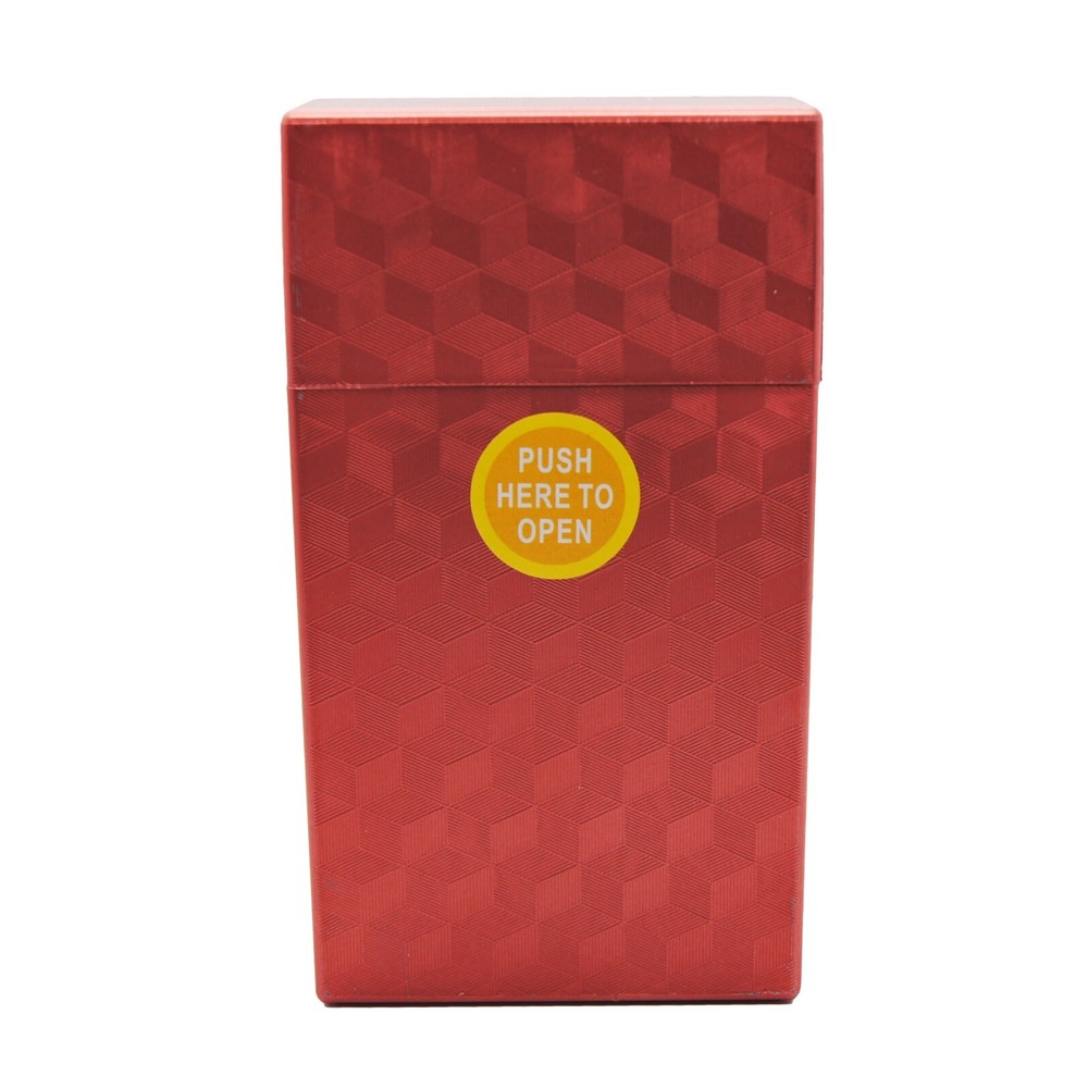 4 PACK 100 Size Push-to-Open Plastic Cigarette Case Cube Square Design