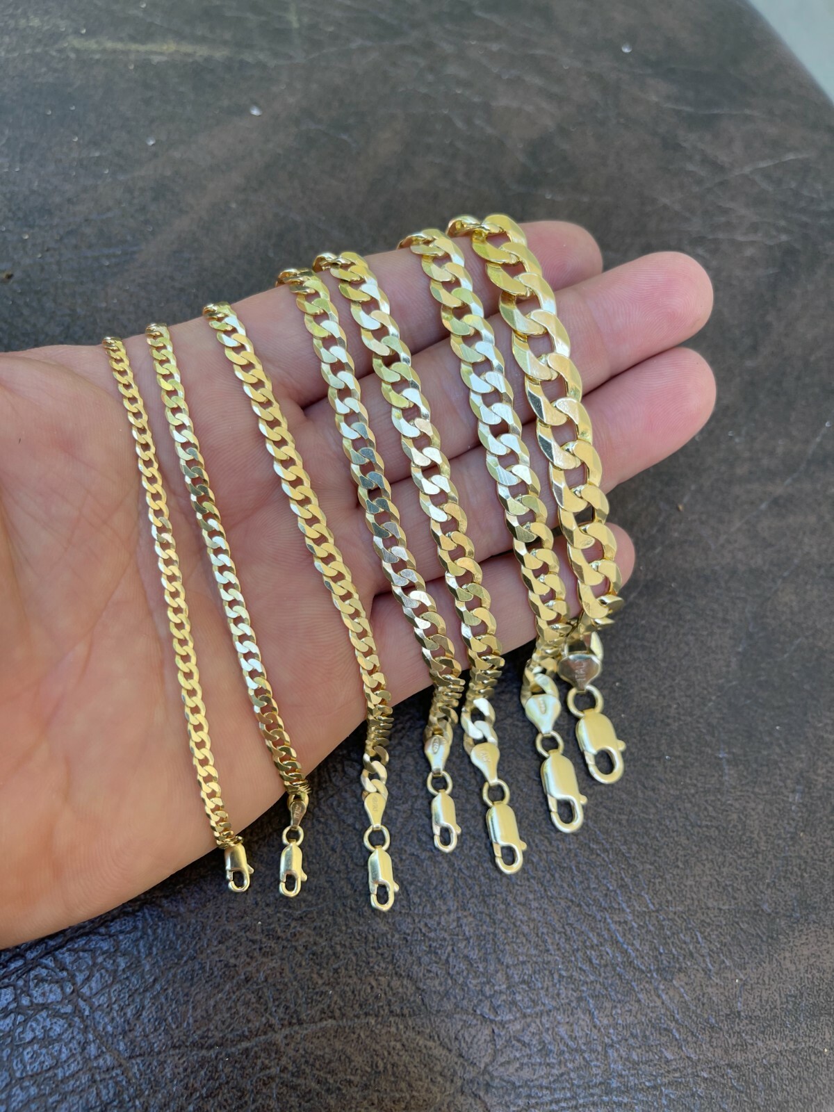 14k Gold Plated 925 Sterling Silver Flat Cuban Bracelet