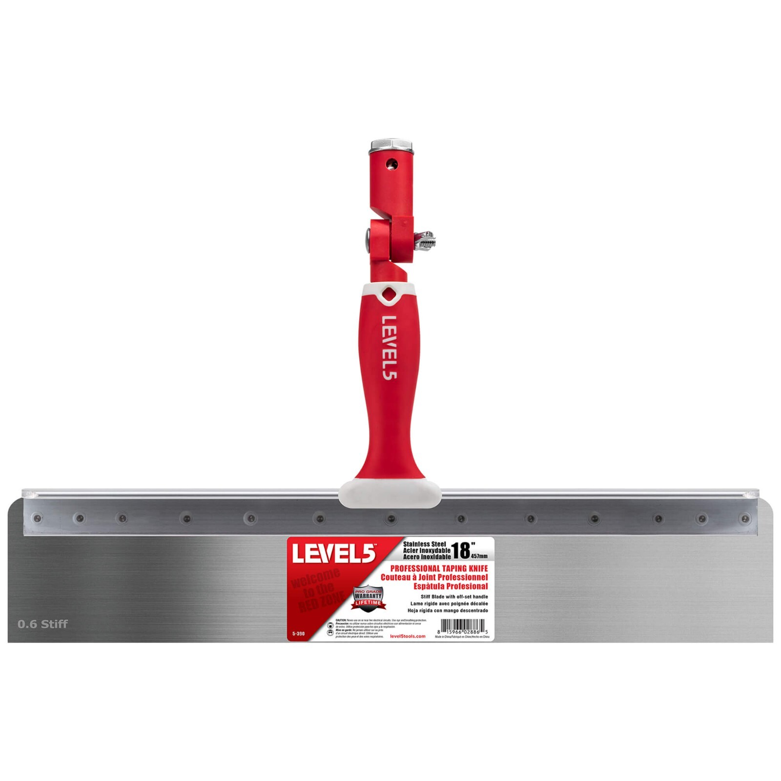 LEVEL5 18" Offset Drywall Taping Knives, Stainless Steel w/ Stiff Blade | 5-390