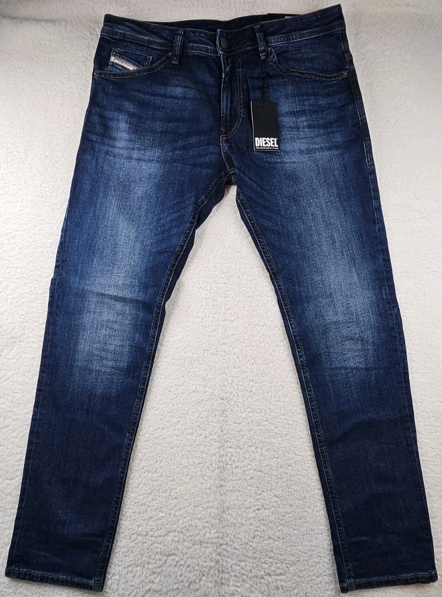 Diesel Thommer-R Slim Fit Jeans Mens 34x32 Mid Blue Denim RB062 MSRP$250