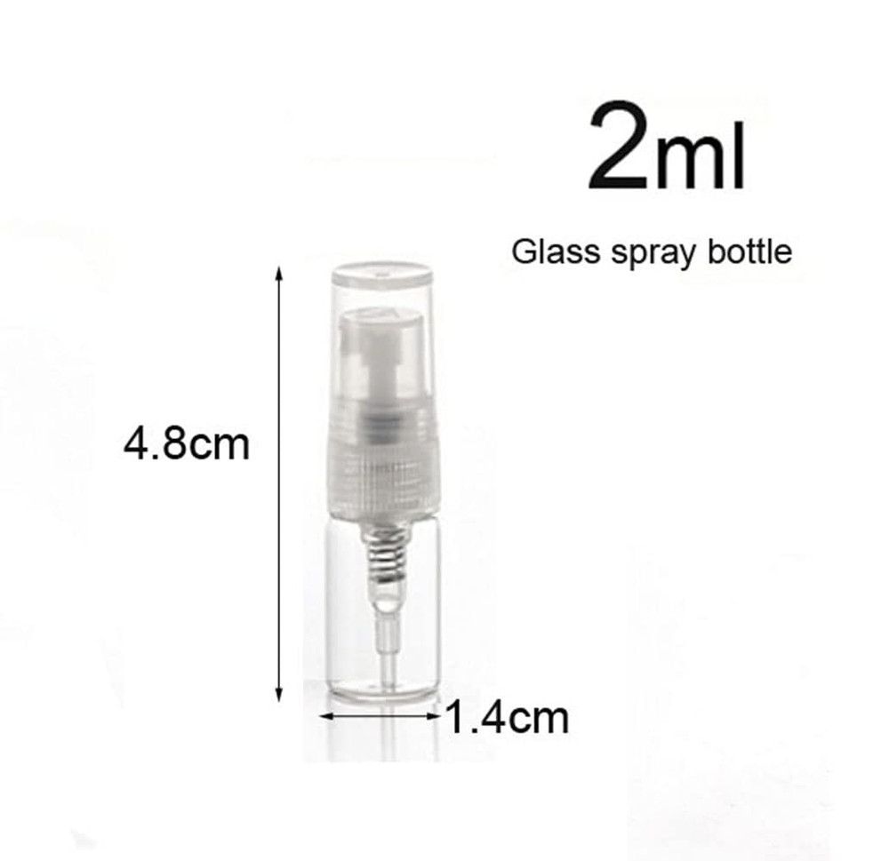 30 Pcs 2ml Mini Clear Glass Spray Bottles Empty Perfume Sample Bottles