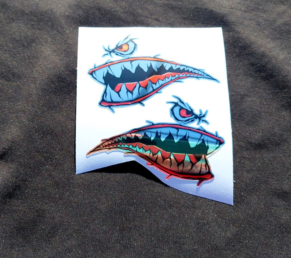 Aggressive Shark Teeth Custom Graphics Decals - SPECIAL CHROME EDITION!