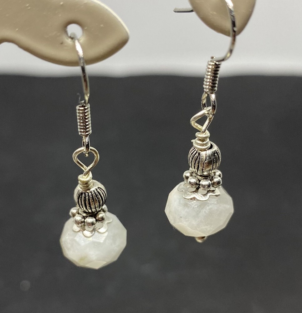 Blue Moonstone Genuine Stone Handmade Earrings