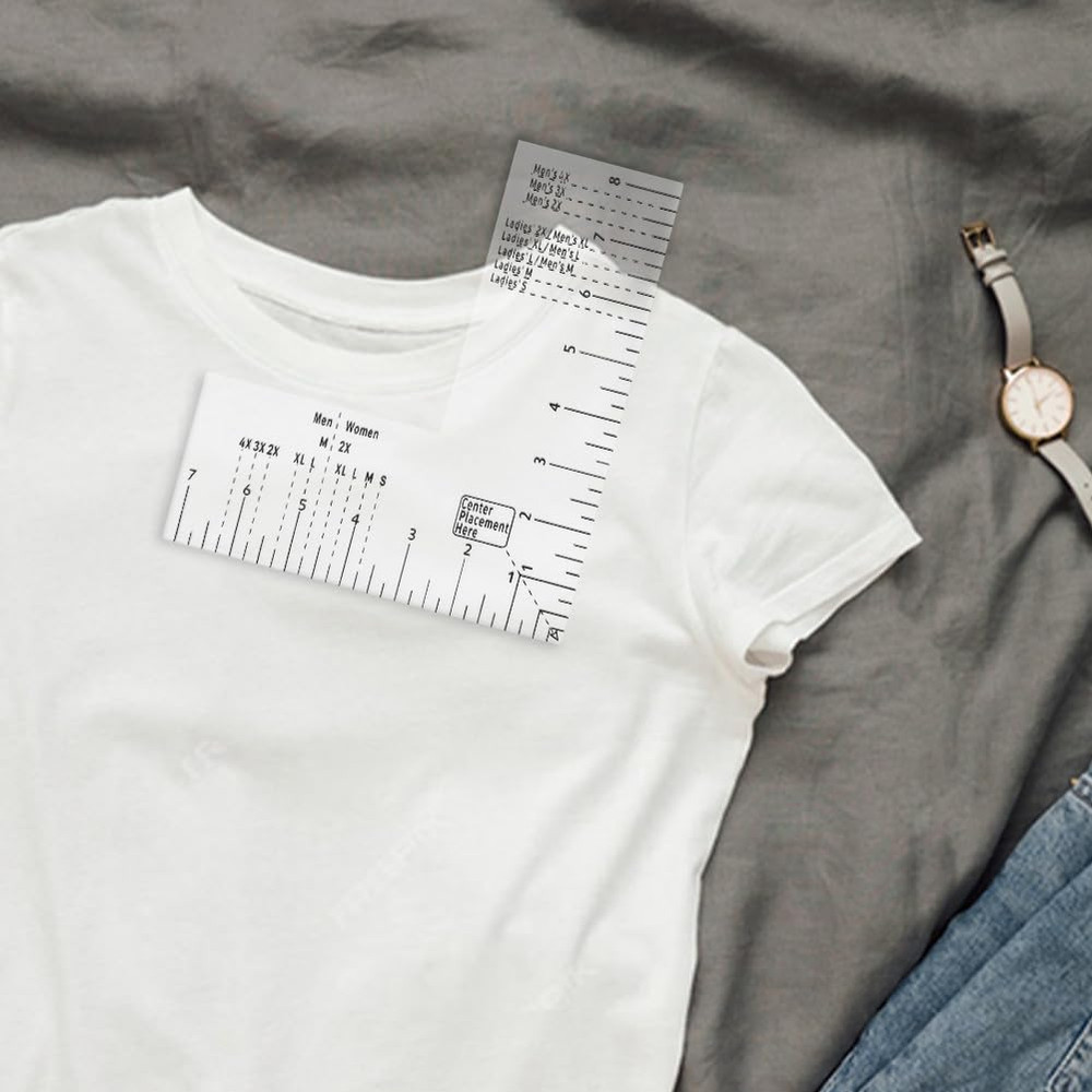 Tshirt Ruler Guide for Vinyl Alignment, Left Chest Logo Placement Tool, Acrylic