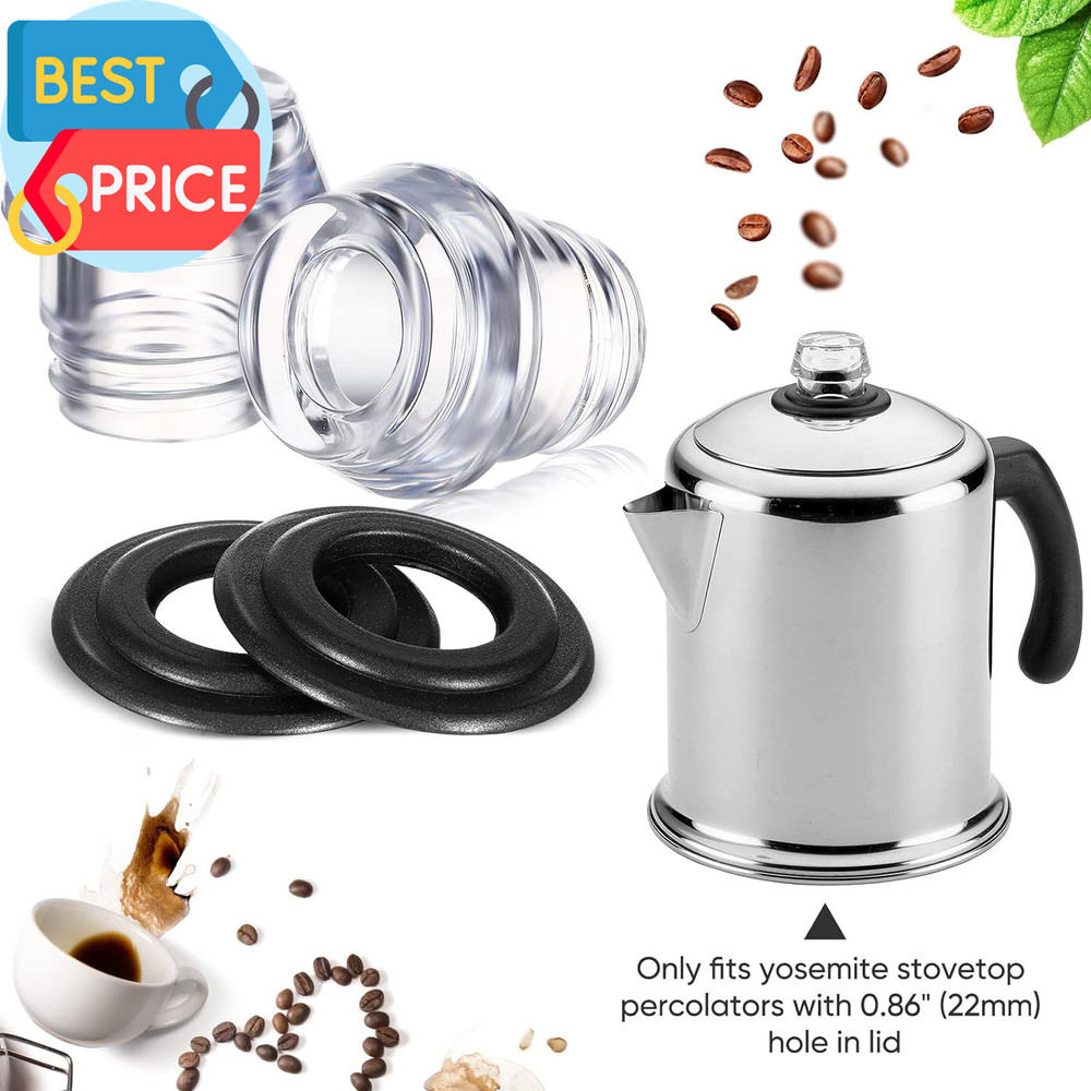 2 Sets Top and Washer Ring Compatible with Farberware Yosemite Coffee Percolato