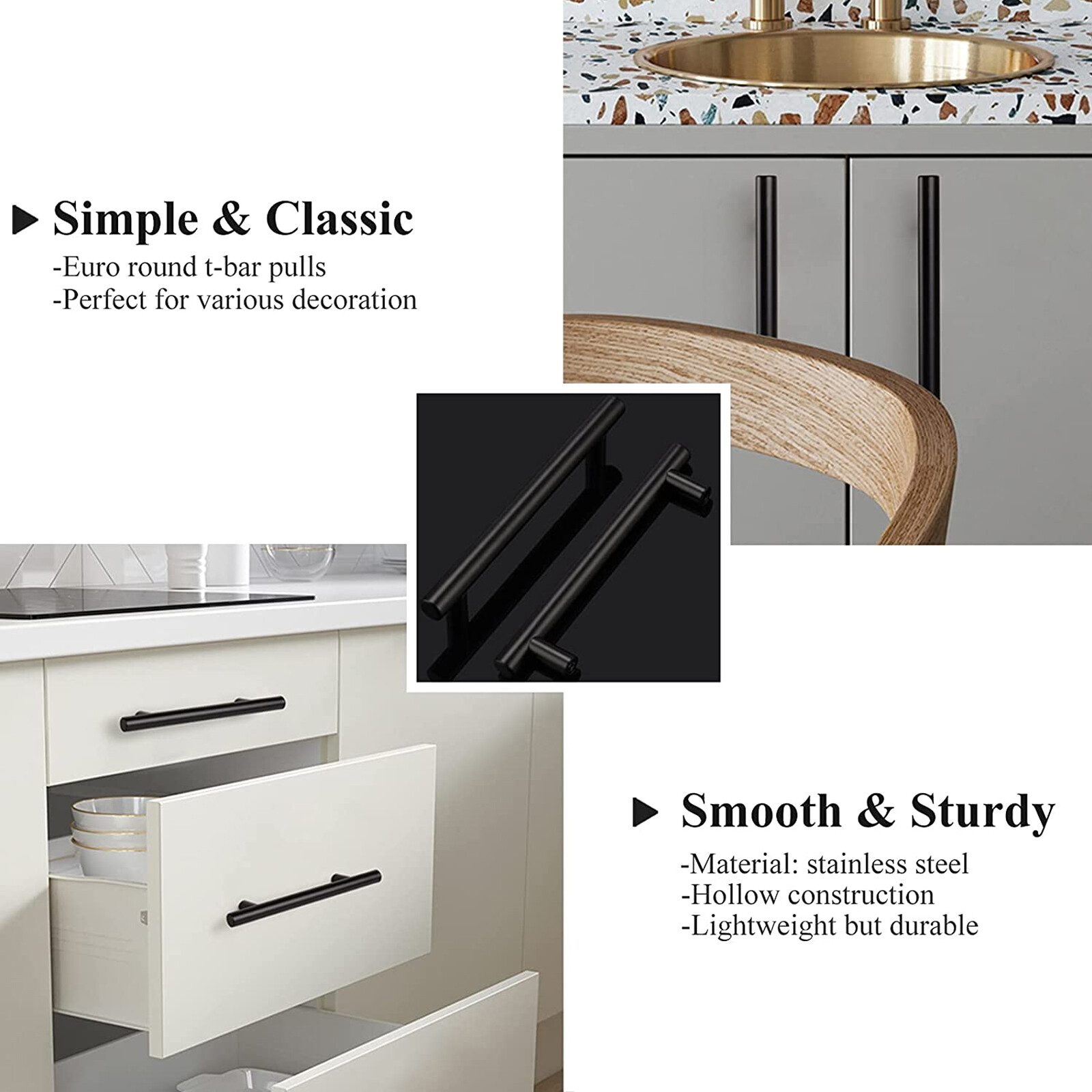 Lot Kitchen Cabinet Pulls Stainless Steel Cupboard Drawer T Bar Handles 2''-16''