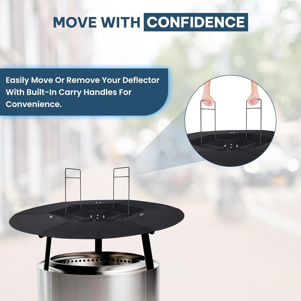 FEBTECH - 24.6" Fire Pit Heat Deflector Compatible for 19.5" Firepit