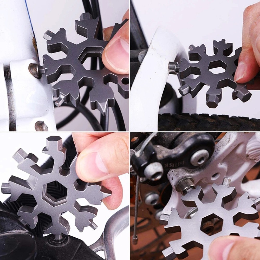 18-in-1 multi-function tool kit- Allen Wrench. Phillips, Flat head-SNOWFLAKE