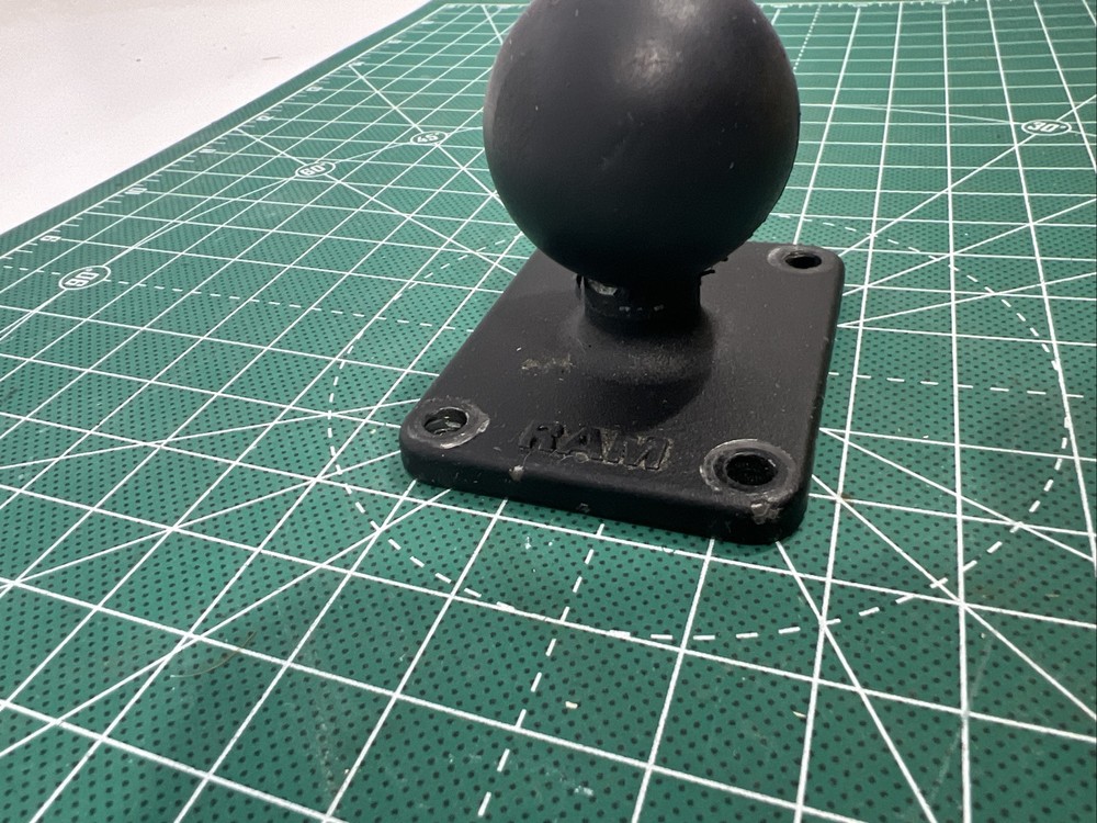 RAM Mount 2" x 2.5" Rectangular Flat Surface Base with 1.5" Ball Used.
