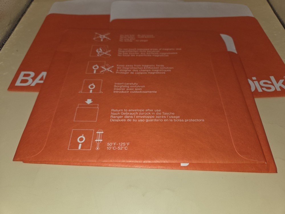 4 BASF FlexyDisk 8 inch 8" Disk Sleeves