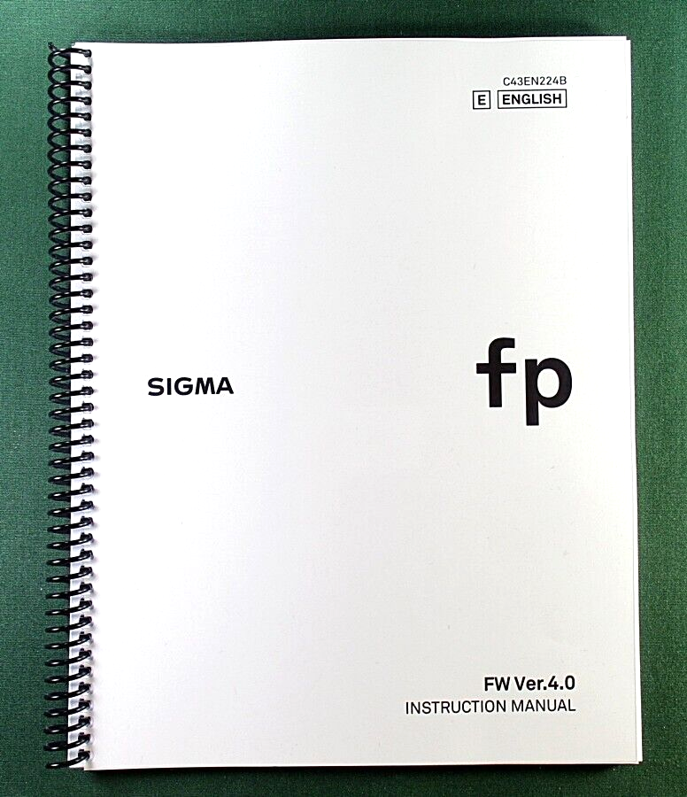 Sigma FP User Instruction Manual: 174 Pages and Protective Covers!