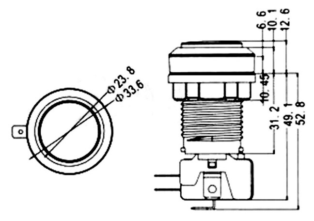 EXIT Arcade Red Pinball Push Button Illuminated LED Translucent Flipper w switch