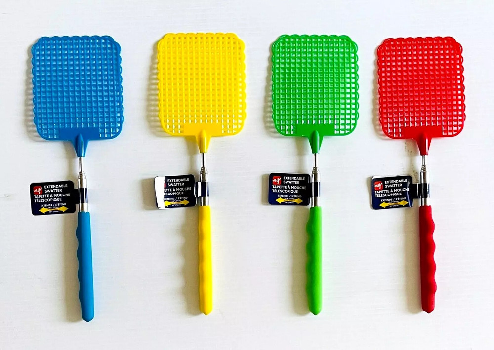 Fly Swatter Mosquito Bug Telescopic Expand Control Fly Swatter Extendable 4 Pack