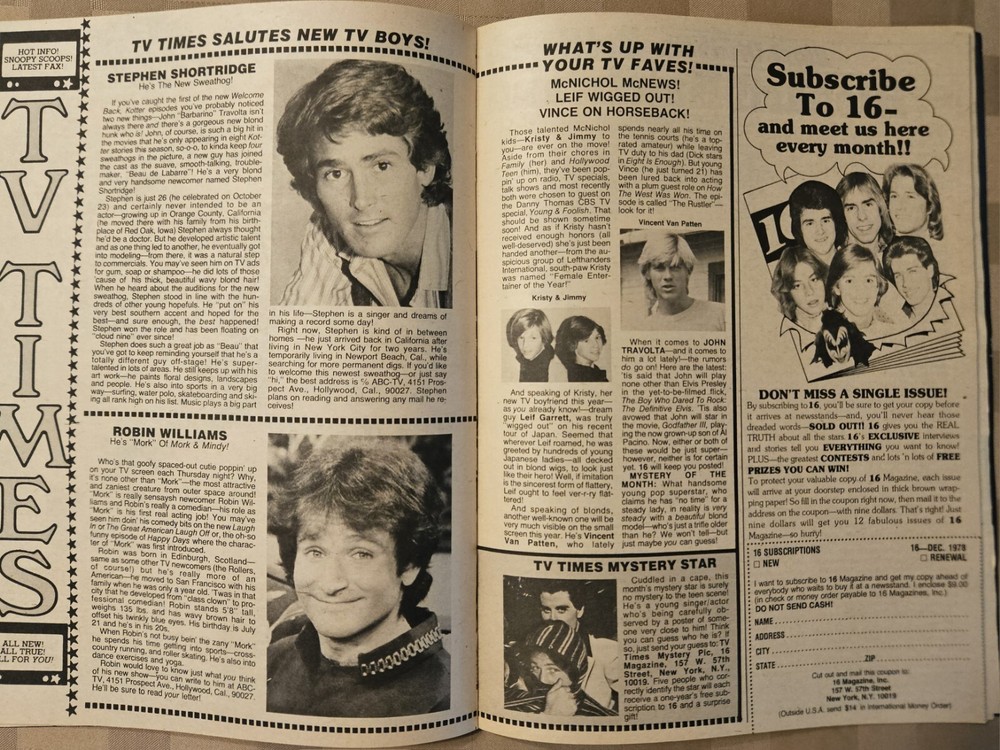 16 Magazine December 1978 KISS, ROLLERS, GARRETT, GIBB