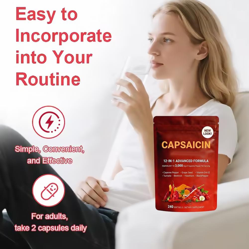 Capsaicin Power - Cayenne Pepper Softgels Supplement, Supports Leg Vein