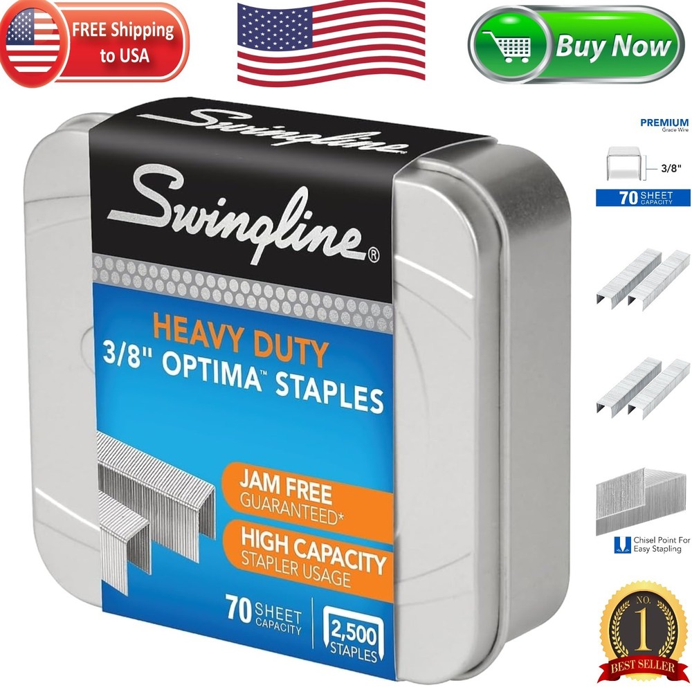 Effortless Stapling with Optima High Capacity Staples, 3/8" Length, 2500 Pack