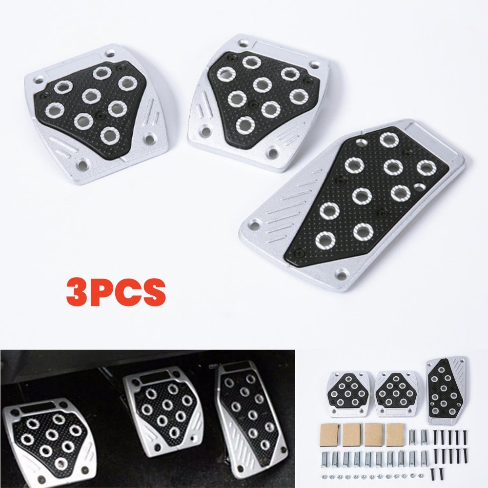 3PCS Non-slip Car Pedal Pads Aluminum Auto Manual Transmission Brake Pad Cover