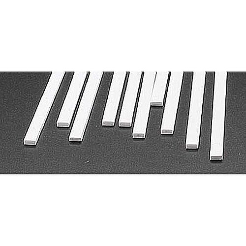 Plastruct Rectangle Strip Styrene .080x3/16x10 (10) - Model Scratch Building