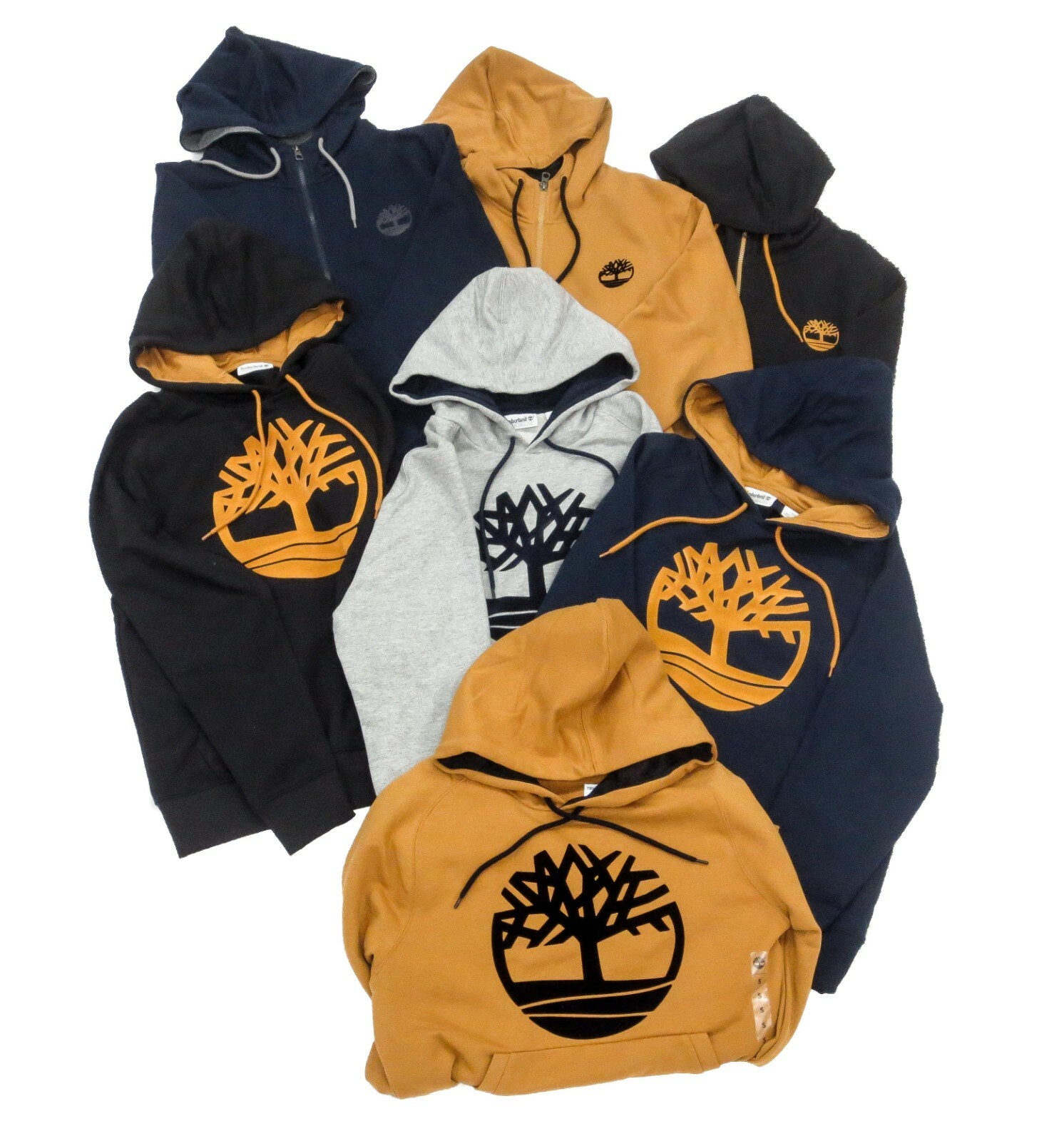 Timberland Mens Essential Tree Logo Hoodie Sweatshirt Wheat Black Gray Navy Blue