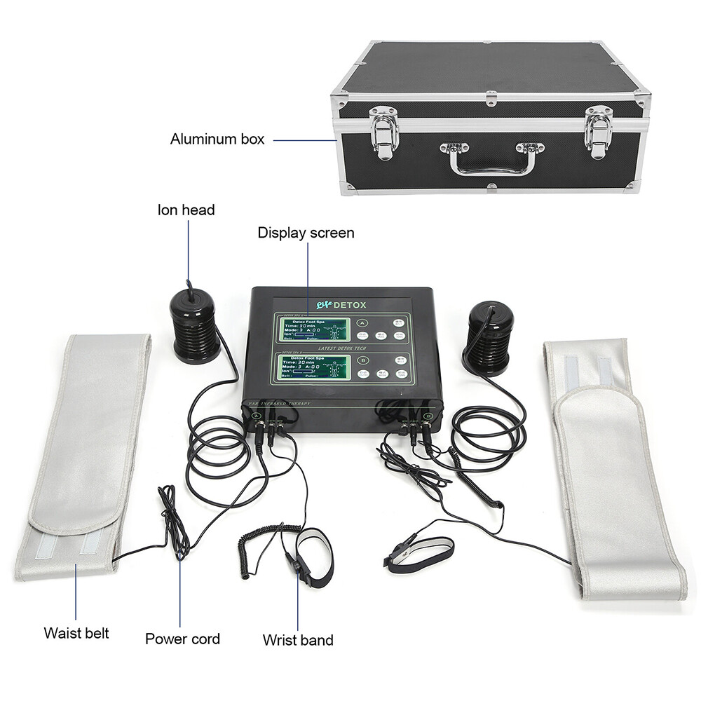 Dual Detox Ionic Foot Bath Spa Cleanse Massage Machine w/ Infrared Belt Home