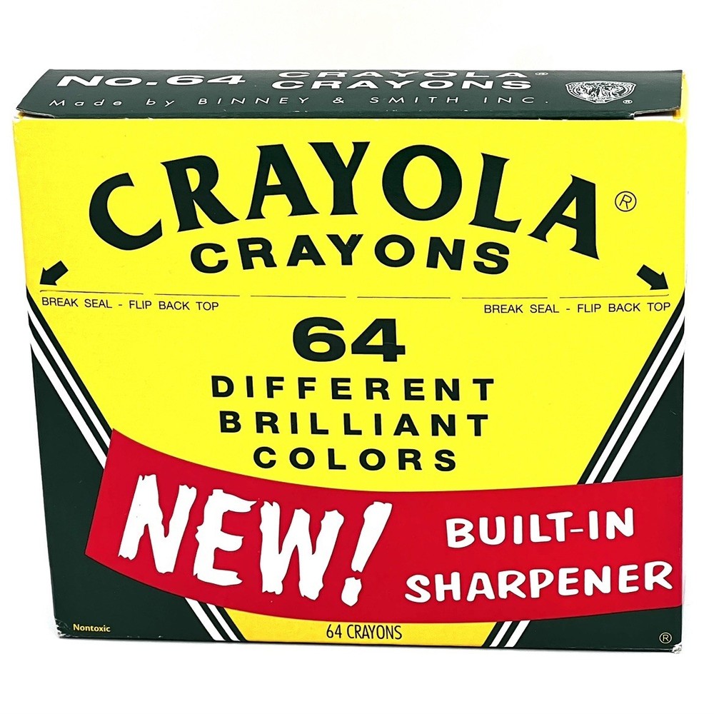 Crayola Box 64 Crayons Built In Sharpener Binney & Smith USA 2018
