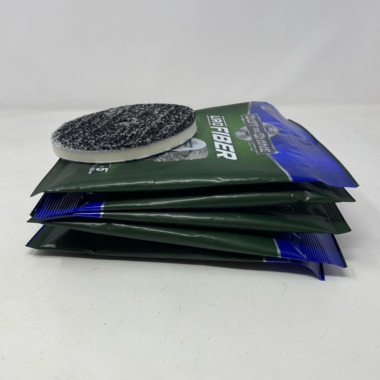 Buff and Shine URO-Fiber Microfiber Pads 5in Black/White - 6 Pack