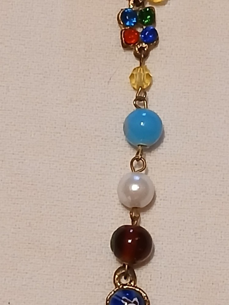 Religious Catholic Christianity Multi Gemstone Rosary Necklace