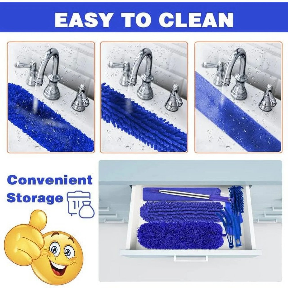 Microfibre Duster for High Ceiling,Duster for Clean Fan, 100" Telescope Pole Kit