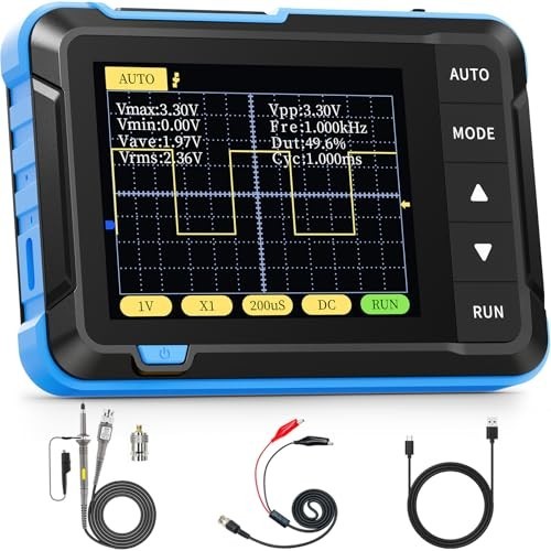 Portable 2.8" TFT Digital Oscilloscope Kit - 200KHz Bandwidth, 2.5MS/s Sampling