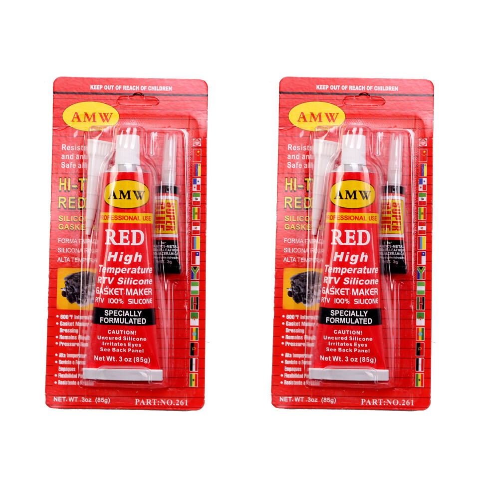 12*RTV Silicone Gasket Maker Red High Temp Instant Sealant for Auto Boat RV 85ml