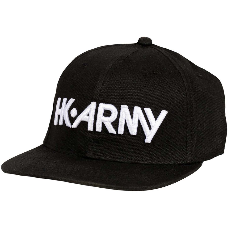 HK Army Snapback Hat Typeface Black