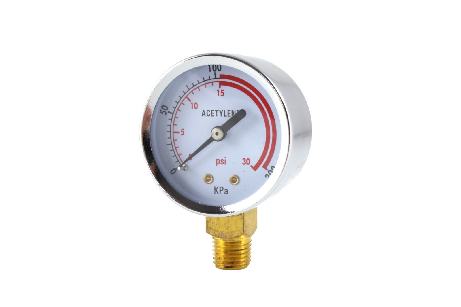 Low and High Pressure Gauges for Acetylene Regulator - 2 inches 1/4"NPT (PAIR)