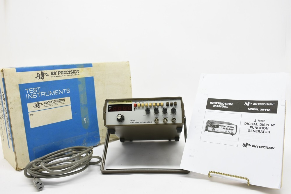 BK Precision 3011 2MHz Function Generator - Power Cord Box Printed Manual WORKS