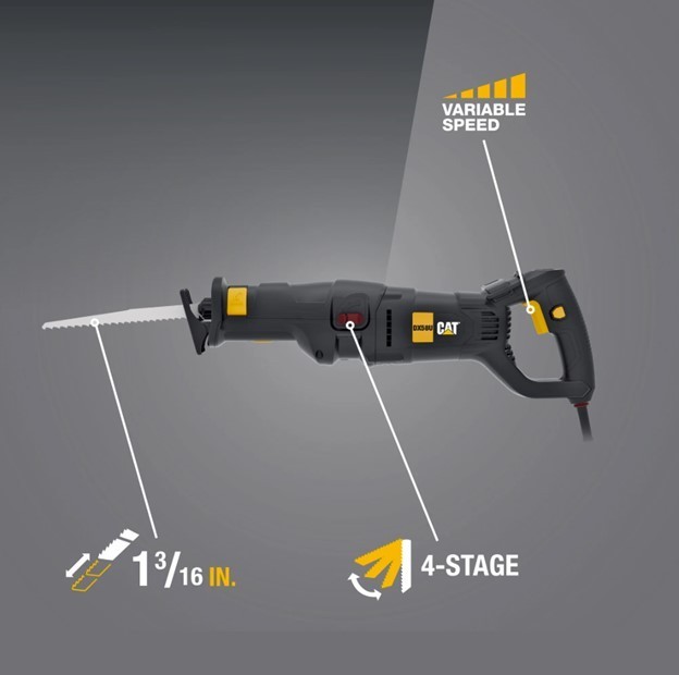 Cat® 12-Amp Corded Reciprocating Saw Variable Speed