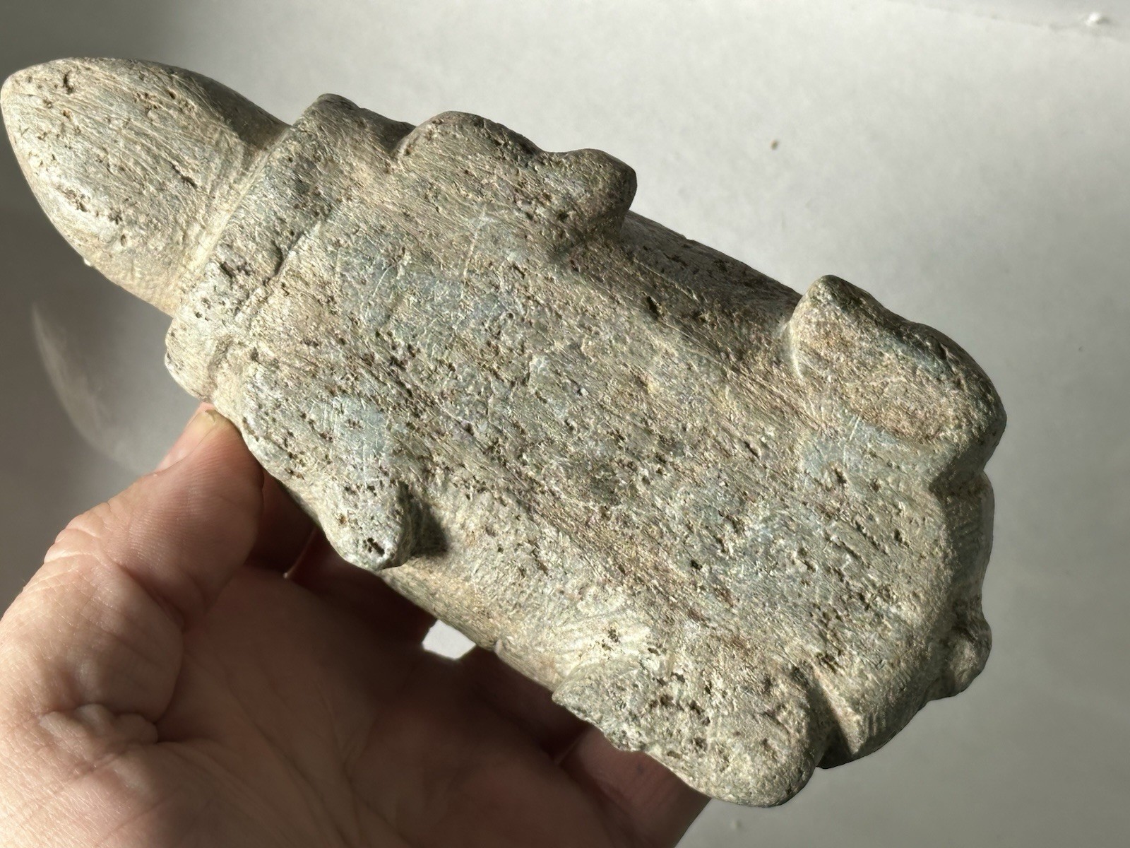 RARE CARVED STONE TURTLE EFFIGY FROM THE COLUMBIA RIVER, OREGON, MOTLEY COA