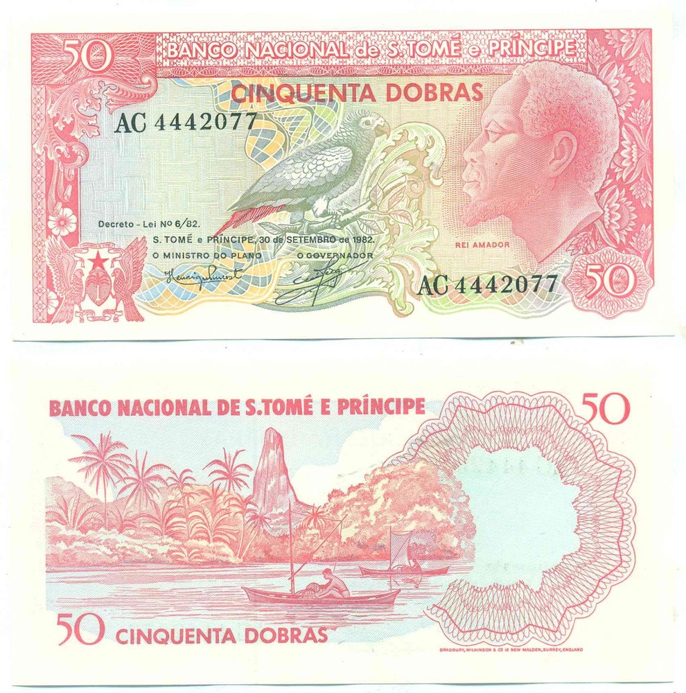 SAIN THOMAS & PRINCE NOTE 50 DOBRAS 1982 P 56 UNC
