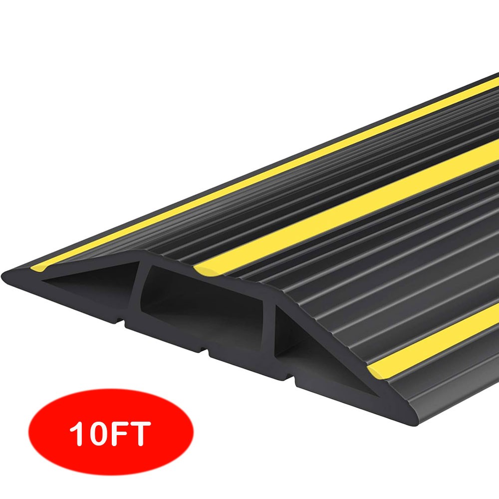 Floor Cord Cover Heavy Duty Floor Cable Cover 3 Channels Rubber Cable Prot