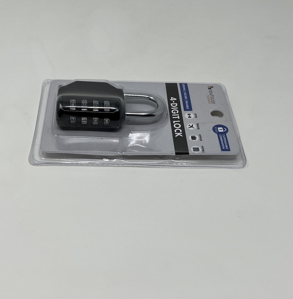 Newhouse Hardware Improved 4-Digit Combination Lock, Black