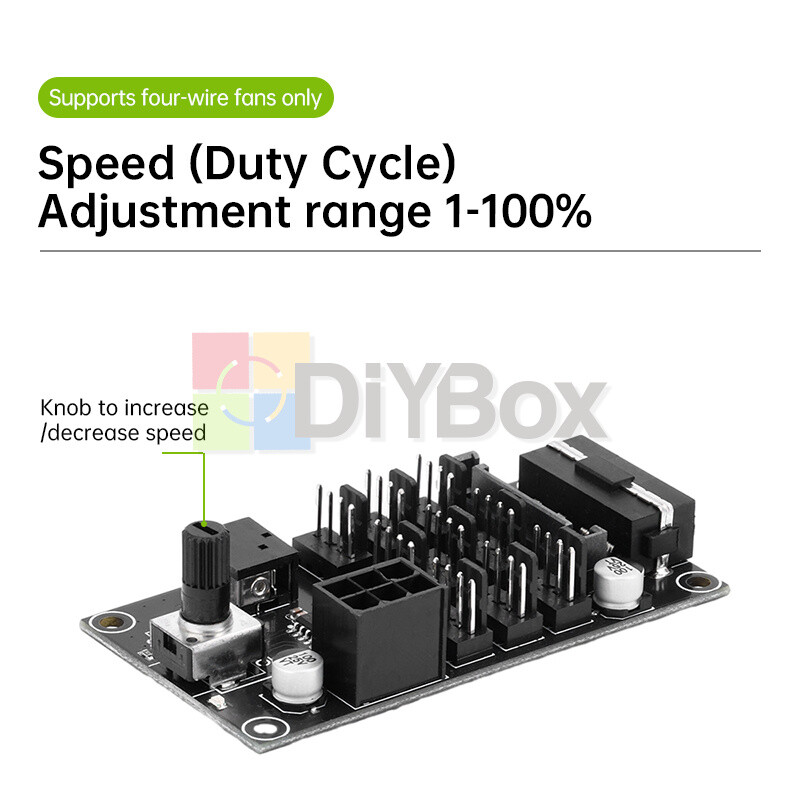 Computer Chassis PWM Violent Fan Speed Controller 9CH High-Power Hub Controller