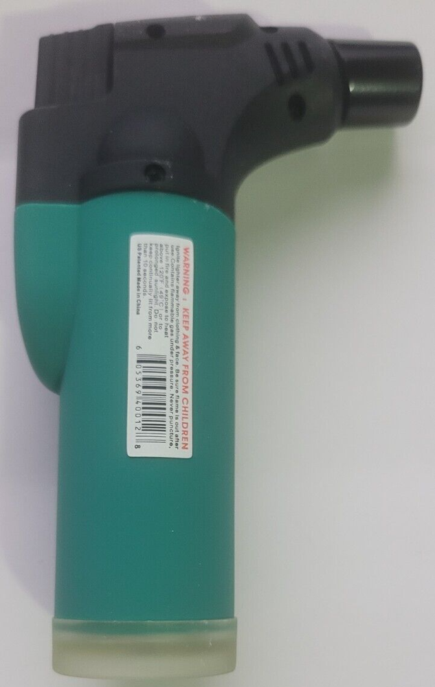 Torch Refillable Windproof Jet Lighter Color Dark Green Size 4 inches