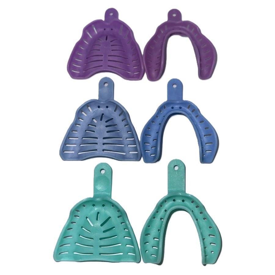 Disposable Anodontia Dental Impression Tray Assorted Sizes 12/Pk