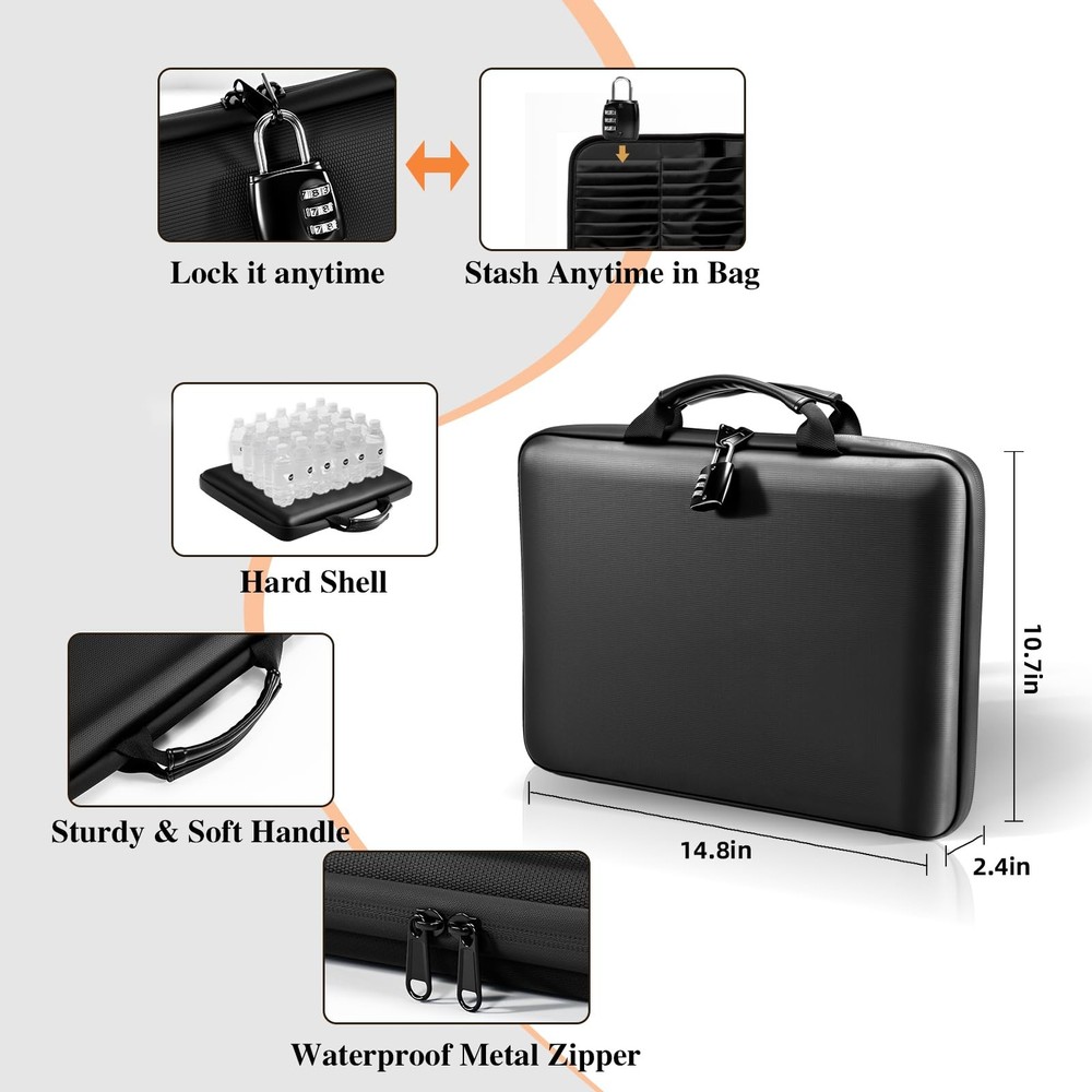 Fireproof Document Box File Organizer Hard-Shell Fireproof Waterproof Safe Lock