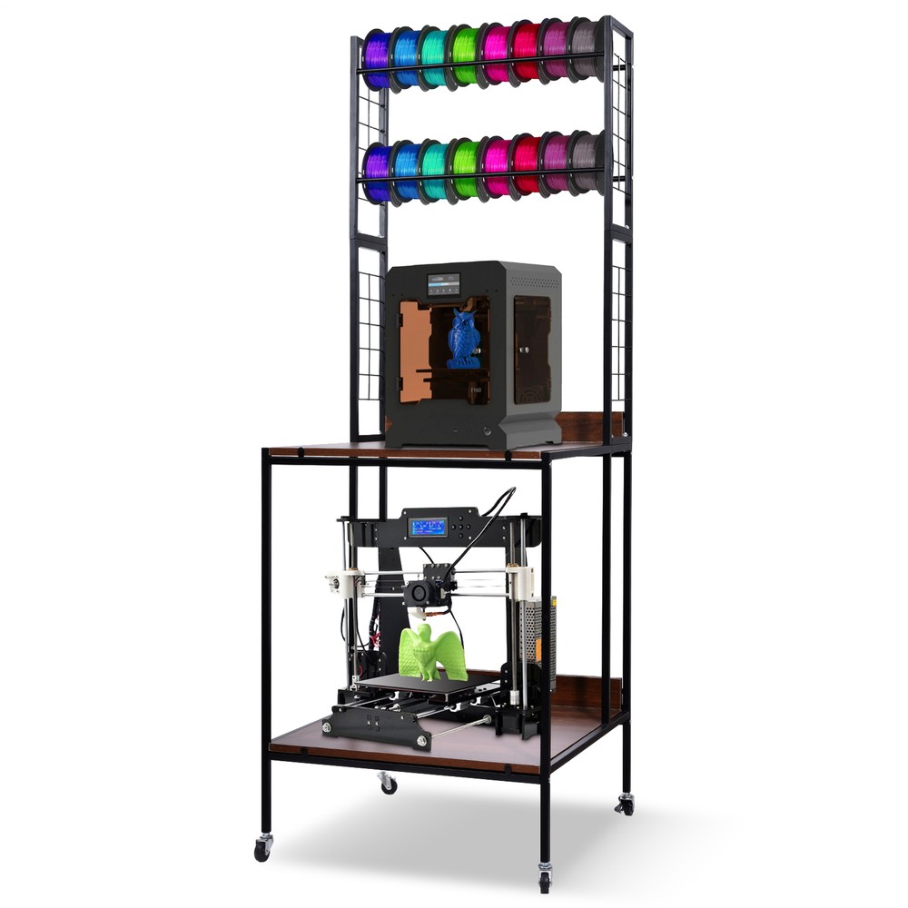 Heavy Duty 3D Printer Stand With Double Layer 3D Printer Filament Storage Rack