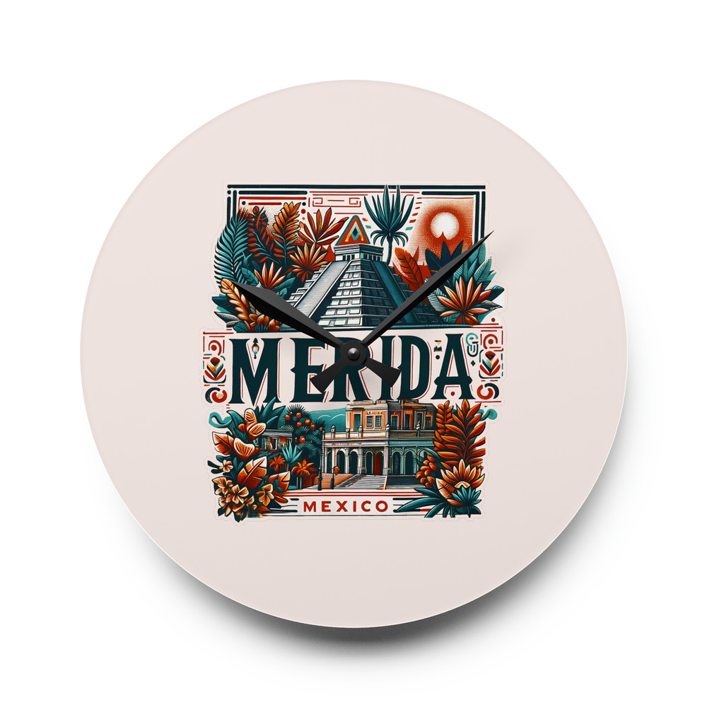 Merida Mexico Wall Clock (Acrylic)