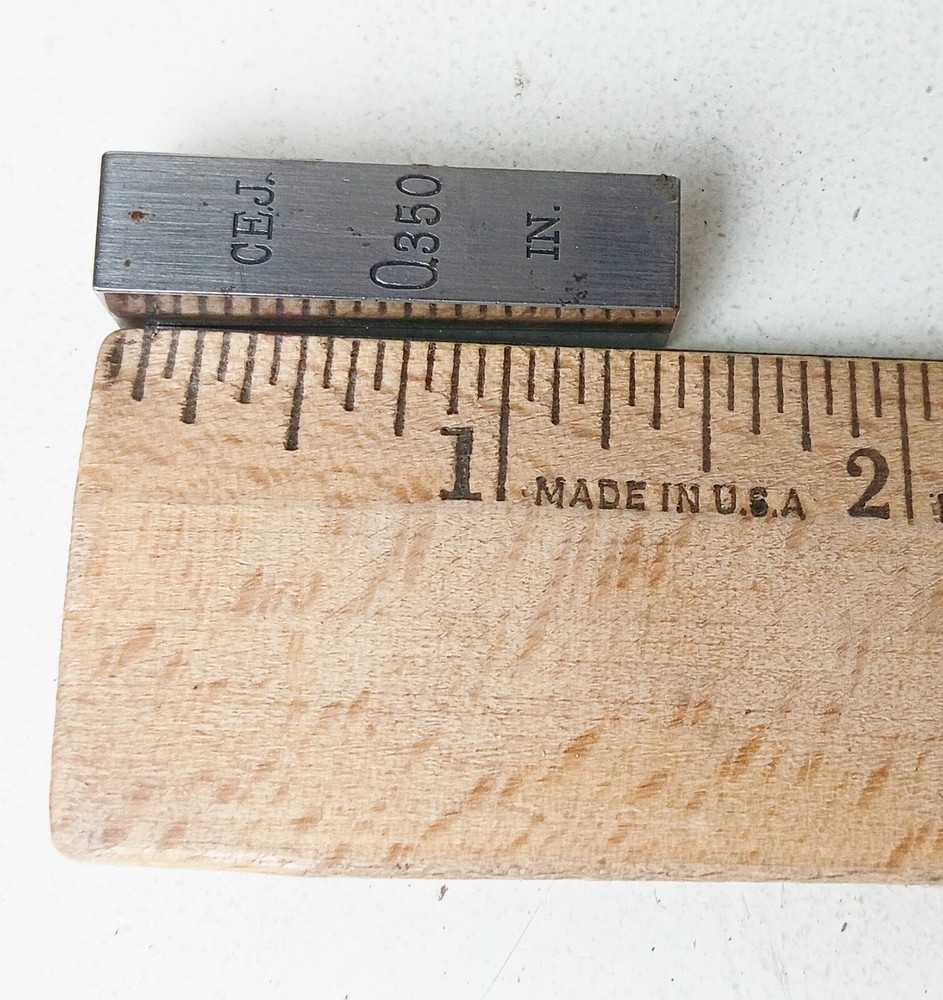 C E JOHANSON Sweden 0.350 Inch Rectangular Gauge Metal Block