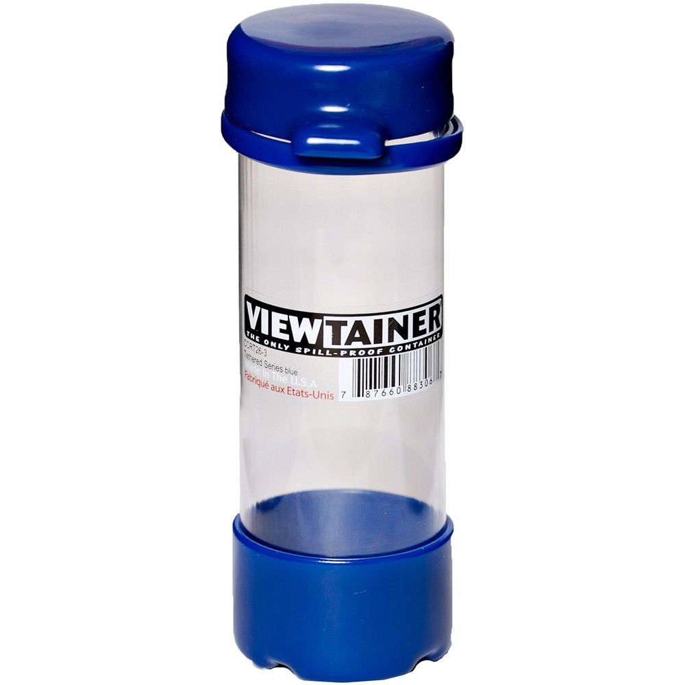 Viewtainer CCRT26-3  Tethered Cap Storage Container 2"X6"-Blue