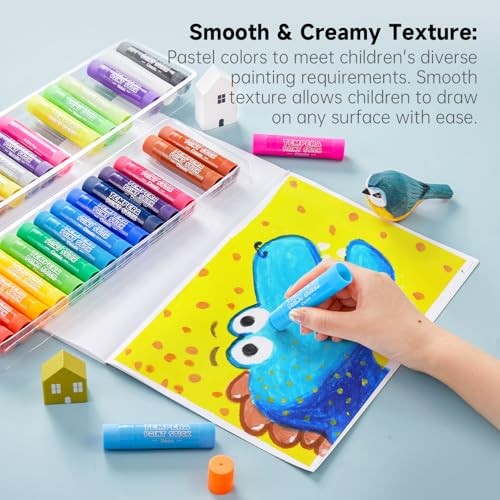 30 Colors Solid Tempera Paint Sticks with 1 Drawing Pad