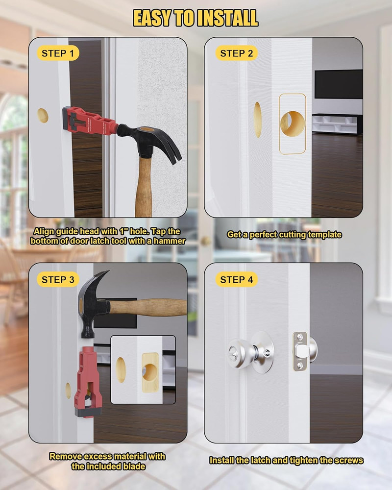 Door Latch Mortise Tool Precision Scoring Chiseling Door Latch Installation Kit